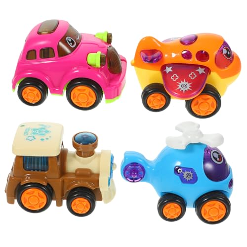 LRXIYODE 4 Stück Teiliges Spielzeugauto aus Robustem Kunststoff Farbenfrohe Rückziehautos Leicht und Kompakt Sicher Poliert Hause für Jungen und Mädchen Geeignet Zufällige Zufällige Farbe von LRXIYODE