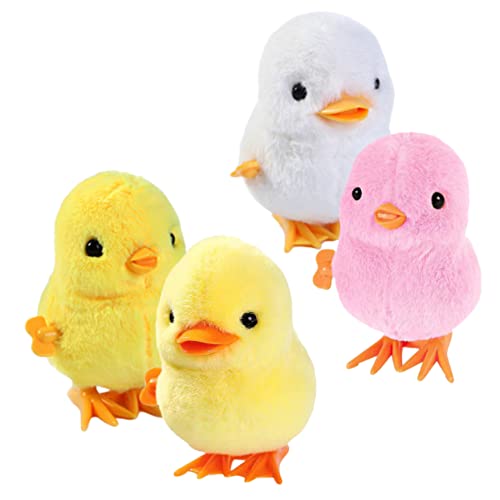 LRXIYODE 4 Stück Teiliges Wind Up mit Hüpfendem Küken und Ente Simulierte Tierfiguren Kinderfreundlich Leicht Sicher für Geburtstagsfeiern und von LRXIYODE