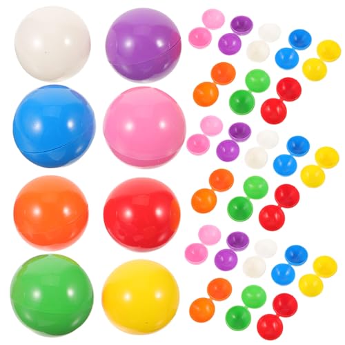 LRXIYODE 40 Stck Teiliges Bunte Lotteriekugeln aus Kunststoff Hohl Befüllen Kleine Spielbälle für Tombola Party Raffle und DIY Dekoration Leichte Farbige Aktivitätskugeln von LRXIYODE