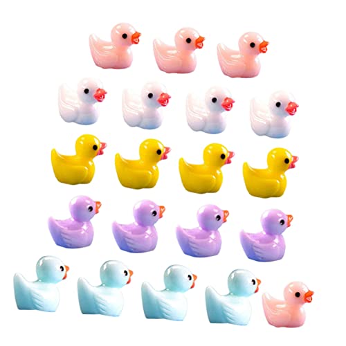 LRXIYODE 40 Stück Harz Enten Figuren Kreative Miniatur Gartendekorationen für Mikrolandschaften Enten für Puppenhäuser und Aquarien Farben À von LRXIYODE