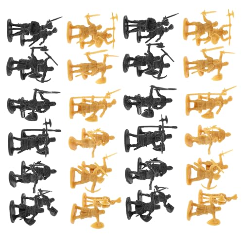 LRXIYODE 400 Stück Teiliges Mittelalterliches Ritter Figuren Robuste Kunststoff Miniatur Soldaten mit Zubehör Pädagogisches für Tragbare Sammlung für Rollenspiele und Dekoration von LRXIYODE