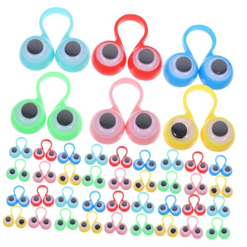 LRXIYODE 48 Stück Augenring Augen Fingerpuppen Fingerpuppe Augen Party Ringe Auge Fingerpuppe Kulleraugenfinger Googeln Puppenaugen Plastik von LRXIYODE