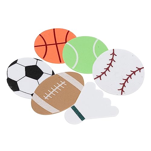 LRXIYODE 4Er-Packung Pack Selbstklebende Schaumstoff Sportball Aufkleber mit Basketball Baseball Tennis Badminton Fußball für Ball Mottoparty Scrapbooking und Dekoration pro Packung von LRXIYODE