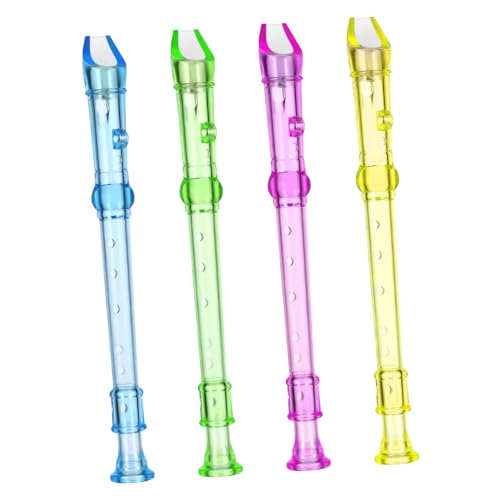 LRXIYODE 4Stücke Teiliges Kinderflöte Mini Klarinette Transparentes Blasinstrument für Anfänger für Junge Musiker Zufällige Farben Sichere Materialien Präzise Töne von LRXIYODE