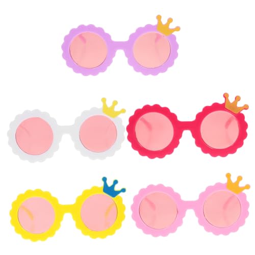 LRXIYODE 5 Paare Mini Puppen Sonnenbrillen Kunststoff Stylish Eyeglasses Props Puppenzubehör für Puppen Farbige Gläser Langlebig und Praktisch von LRXIYODE