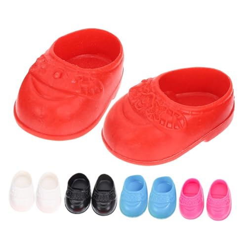LRXIYODE 5 Paare Schuhe mini Schuhe Puppen Schuhe Puppenhaus Miniaturen Puppenhaus Sammlerstücke Puppenhaus Szenen Miniaturen Dekoration Mini-Schuhe Puppenzubehör Plastik von LRXIYODE