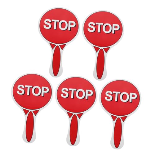 LRXIYODE 5 Stück Doppelseitige Verkehrszeichen Teiliges Rot-grün Stop Go-Schild aus Robustem für Verkehrssicherheit Lernspiele im Klassenzimmer und Outdoor-Spiel von LRXIYODE