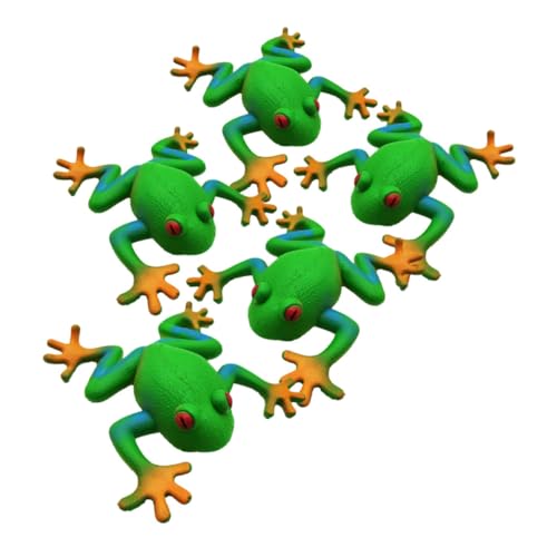LRXIYODE 5 Stück Frosch- zum Stressabbau Frosch interaktives Mini-Frösche Kuscheltier stickig Quetschspielzeug Partygeschenke für Teenager weiches Gummi Green LRXIYODE 5 Stück Frosch- zum Stressabbau Frosch interaktives Mini-Frösche Kuscheltier stickig Quetschspielzeug Partygeschenke für Teenager weiches Gummi Green von LRXIYODE