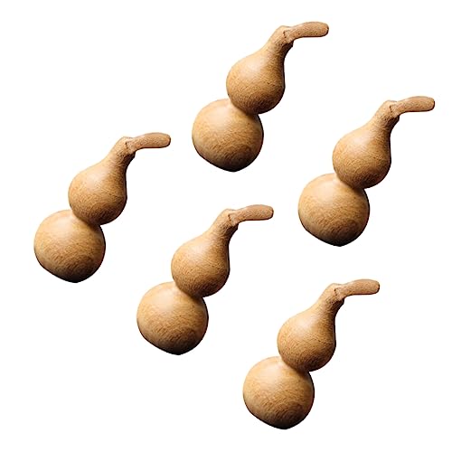 LRXIYODE 5 Stück Kleiner Kürbis Mini-Kalebassen-Ornamente Kürbisform Flaschenkürbisse Mate-Kürbis Kürbis-Ornamente Natürliche Holzornamente Mini-Holzschutzhandwerk Kürbis-Tischdekoration von LRXIYODE