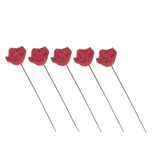 LRXIYODE 5 Stück Maßstab Landschaftsmodell Simulation Flower Model Rote Rosen für Miniatur Szenerien von LRXIYODE