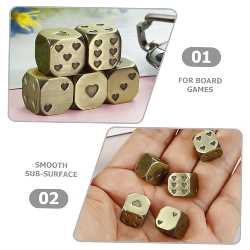 LRXIYODE 5 Stück Metall Würfel mit Herz Muster Runde Ecken Spielwürfel für Brettspiele Robuste Tabletop Dices Glatte Oberfläche Kompakt und Leicht für Party und Zuhause LRXIYODE 5 Stück Metall Würfel mit Herz Muster Runde Ecken Spielwürfel für Brettspiele Robuste Tabletop Dices Glatte Oberfläche Kompakt und Leicht für Party und Zuhause von LRXIYODE