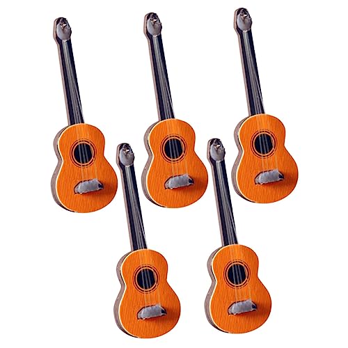 LRXIYODE 5 Stück Mini Gitarre Modell Teiliges Puppenhaus Musikinstrument Dekoration DIY Fotorequisiten Langlebig und Realistisch von LRXIYODE