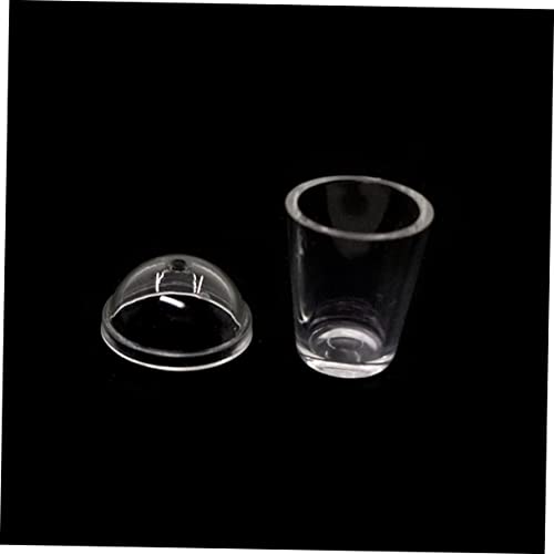 LRXIYODE 5 Stück Mini Milchtee und Kaffeetassen Teilig Realistische Miniatur Trinkbecher für Puppenhaus Dekoration Leichte Mini Hausaccessoires Transparent und Dekoartikel von LRXIYODE
