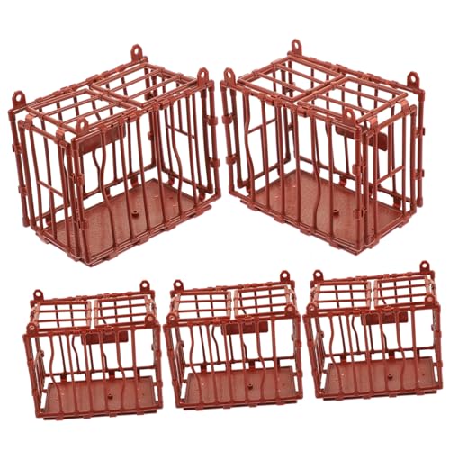 LRXIYODE 5 Stück Miniatur Tierkäfig Modell Kunststoff Mini Haustierkäfig Dekoration für Puppenhaus Sandtisch Miniatur Bauernhof DIY Zubehör von LRXIYODE