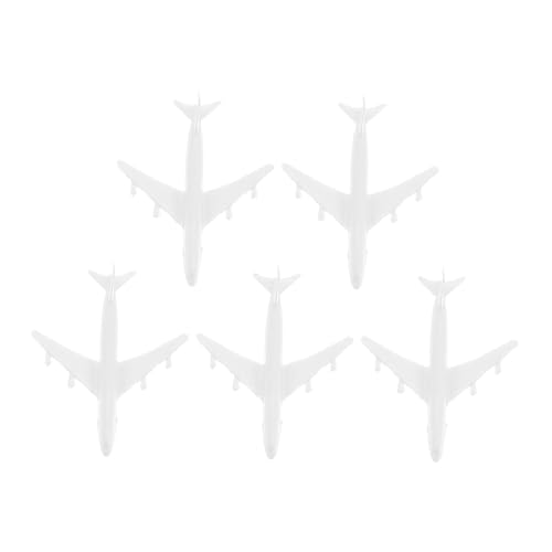 LRXIYODE 5 Stück Modellbaumaterialien modellflugzeuge kleines Spielzeugflugzeug Mini-Flugzeug- Flugzeugspielzeug Flugzeuge aus Druckguss Flugzeugmodell Plastik Weiß von LRXIYODE