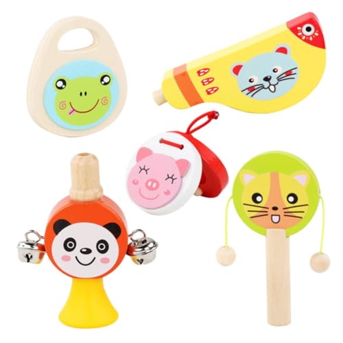 LRXIYODE 5 Stück Teiliges Holzmusikinstrument Set für Pädagogische Percussion Spielzeuge und Sicher Geeignet für Frühkindliche Erziehung und Sensorische Entwicklung von LRXIYODE