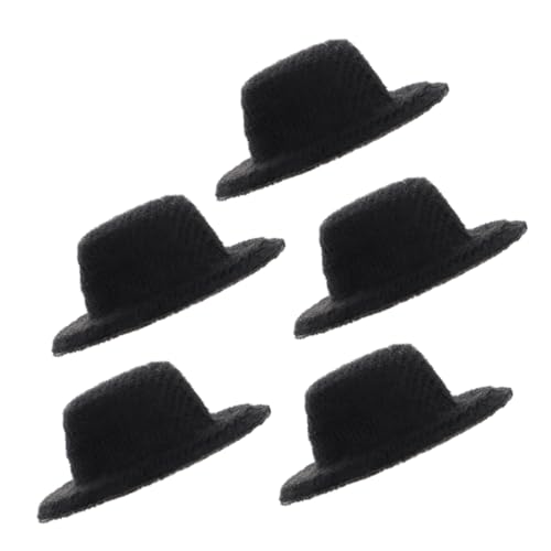 LRXIYODE 5 Stück Teiliges Mini Top Hat aus Leichtem Puppenhüte für Cosplay und DIY Dekoration Vielseitige Kleine Jazzhüte als Puppenzubehör und Partydeko von LRXIYODE
