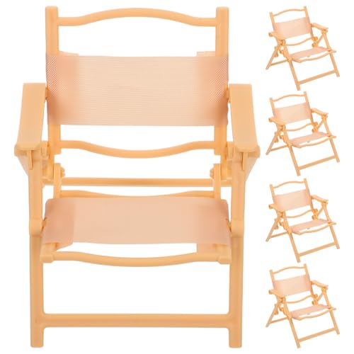 LRXIYODE 5 Stück Teiliges Mini-strandliegestuhl- Faltbare Mini-campingstühle für Puppen Realistische Garten Dollhouse-deko Vielseitige Spielszene für Kreative Detailreiche Miniaturmöbel von LRXIYODE