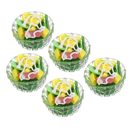 LRXIYODE 5 Stück Teiliges Miniatur Gemüse Salat Modelle Realistische Miniaturküchenaccessoires für Rollenspiele und Kreative DIY Projekte für Puppenhaus Dekoration von LRXIYODE