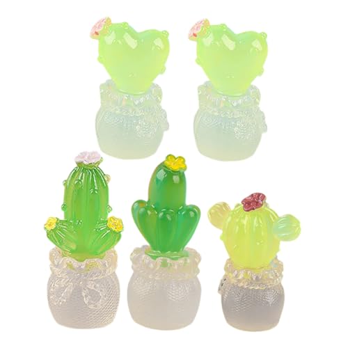 LRXIYODE 5 Stück Teiliges Miniatur Kaktus Modell aus Sicherem Harz Realistische Pflanzenfiguren für Mikro Landschaften Vielseitige Dekoration für Wohnräume Schreibtisch und Regale von LRXIYODE