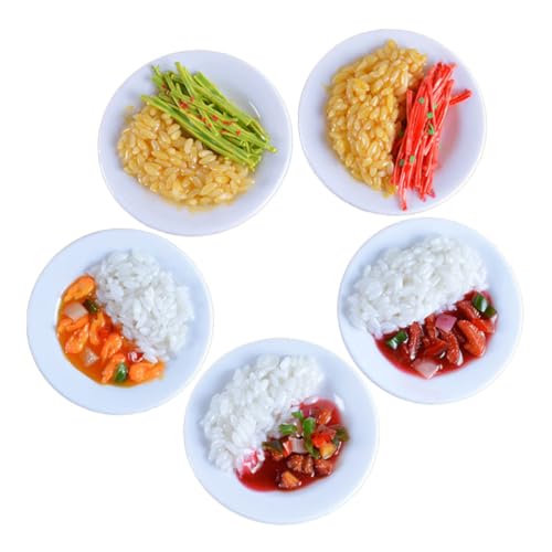 LRXIYODE 5 Stück Teiliges PVC Reis Modell Realistische Simulation Spielküchenzubehör für Food Fotografie Requisite Dekoration Küchen Tisch Accessoire LRXIYODE 5 Stück Teiliges PVC Reis Modell Realistische Simulation Spielküchenzubehör für Food Fotografie Requisite Dekoration Küchen Tisch Accessoire von LRXIYODE