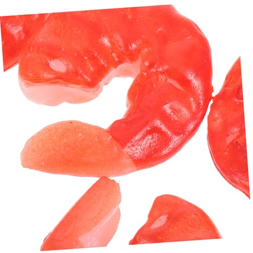 LRXIYODE 5 Stück Teiliges Plastik Garnelenmodelle Realistische Geschälte Garnelen Künstliche Deko Küchenrequisiten für Fotografie und Restaurantdekoration von LRXIYODE