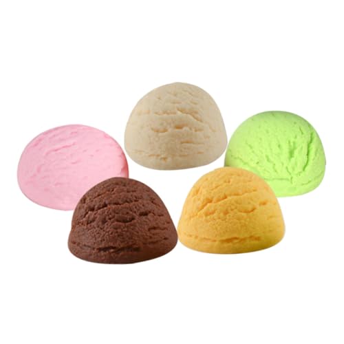 LRXIYODE 5 Stück Teiliges Realistische Eiscreme Kugeln Deko Leichte PVC Modelle Fotogen und Tragbar als Party und Schaufenster Requisiten Geschenkidee von LRXIYODE