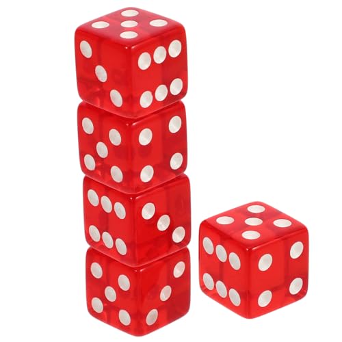 LRXIYODE 5 Stück Teiliges Rote Transparente Würfel mit Großen Zahlen Langlebige Party Spielwürfel für Brettspiele Unterricht und Vielseitige Spielrequisiten LRXIYODE 5 Stück Teiliges Rote Transparente Würfel mit Großen Zahlen Langlebige Party Spielwürfel für Brettspiele Unterricht und Vielseitige Spielrequisiten von LRXIYODE