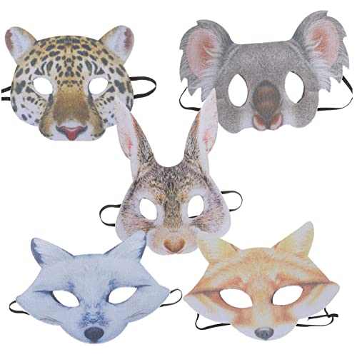 LRXIYODE 5 Stück Teiliges Tiermasken für Damen Jungle Cosplay Masken Vielseitig für Karneval Party Langlebige Stilvolle Gesichtsmasken für Kostümveranstaltungen von LRXIYODE