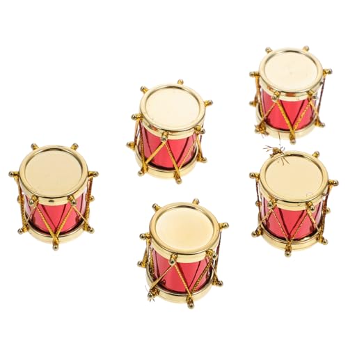 LRXIYODE 5 Teiliges Mini Schlagzeug Modellset Detailreich Glatte Oberfläche Langlebig Dekoratives Miniatur Instrument für Puppenhaus Fotorequisiten und Wohnkultur Vielseitig Einsetzbar von LRXIYODE