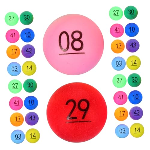 LRXIYODE 50 Stück Bunte spielbälle Kunststoff Hohl Nummeriert Leichte Party Deko Bälle für Tombola Verlosung Fest Geschenkspaß von LRXIYODE