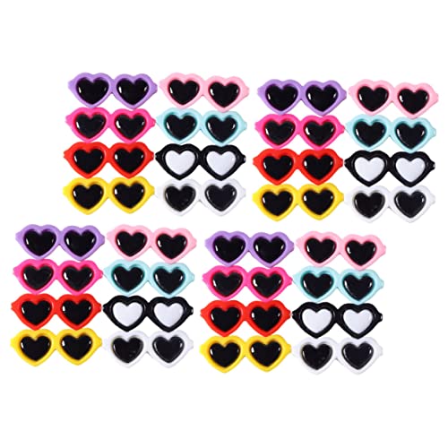 LRXIYODE 50 Stück Diy Herz Sonnenbrille Handy Charms Bunte Dekorationen Harz für Handys Haaraccessoires und Bastelprojekte Einzigartige Ornamente für Kreative Designs von LRXIYODE