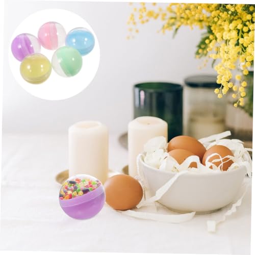 LRXIYODE 50 Stück Halbtransparente Macaron Farbe Runde Kapseln Aus Kunststoff Füllbare Automaten Kugeln Für Party Preise DIY Bastelbedarf von LRXIYODE