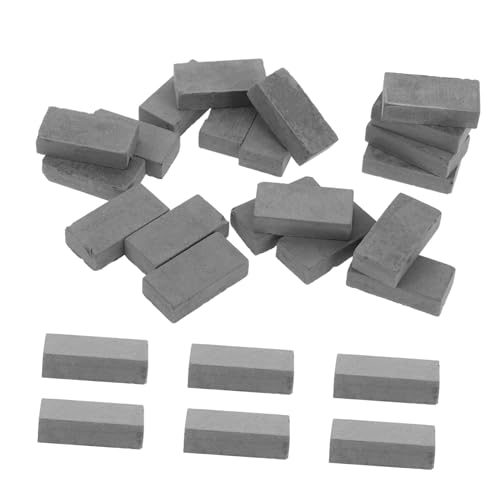 LRXIYODE 50 Stück Miniatur Ziegelsteine DIY Realistische Schwarze Bausteine für Puppenhaus Sandtisch und Modellbau Kreatives Bastelset für Mädchen Jungen von LRXIYODE