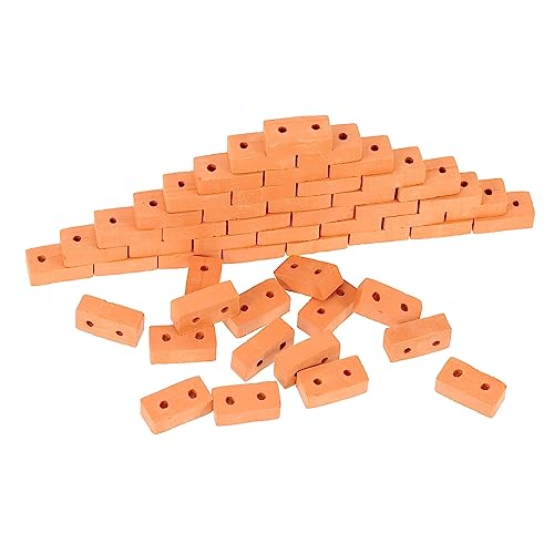 LRXIYODE 50 Stück simulierter Ziegel bastelset basteln für The Craft spielzeuge beemysafe Miniatur gefälschter Ziegelstein Mini-Hausbau-Ziegelmodell Mauerziegelmodell Ton rot von LRXIYODE