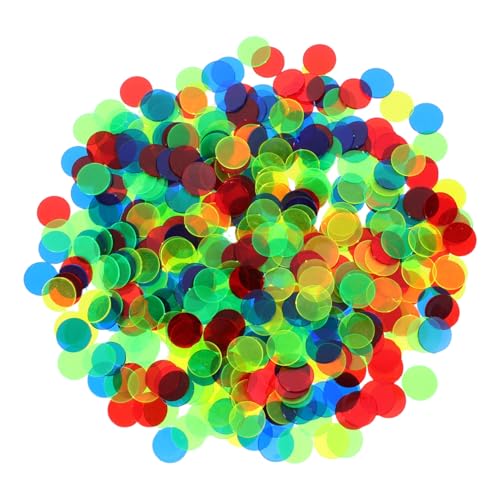 LRXIYODE 500 Stück Plastikchips Bunte Bingo Zählchips Kunststoffscheiben Marker für Partyspiele und Mathe Lernspiele Farbige Zufallsauswahl Zufällige Farbe Zufällige Farbe von LRXIYODE