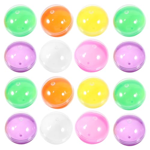 LRXIYODE 50Stücke Füllbare Runde Kugeln aus Kunststoff Party Kapseln für DIY Tombola und Osterfeiern Spielzeugkugeln für Kreative Verpackungen von LRXIYODE