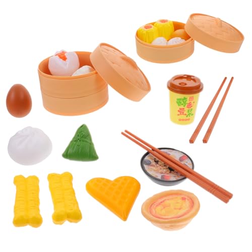 LRXIYODE 58 Stück Teiliges Chinesisches Frühstück Bunte Realistische Dampfbrötchen und Dim Sum Pretend Play Küchen für Kleinkinder Fördert Kreativität Farbverständnis und Feinmotorik von LRXIYODE