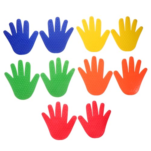 LRXIYODE 5Paare rutschfeste Teppichmarkierungen Handformmarker für Sensorische Massage und Koordinationstraining für Erwachsene Schule und Teambuilding Aktivitäten von LRXIYODE