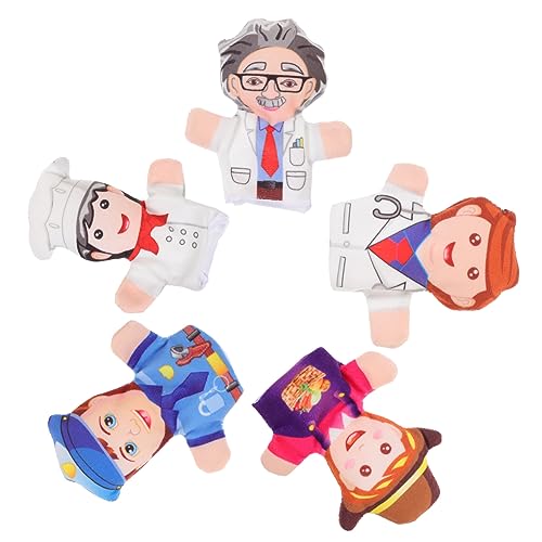 LRXIYODE 5Stücke Fingerpuppen aus Berufe für Kleinkinder Interaktive Puppen für Geschichtenerzählen Handpuppen für Schule und Zuhause Geburtstagsfeiern von LRXIYODE