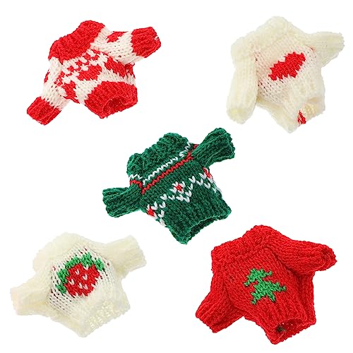 LRXIYODE 5Stücke Wiederverwendbare Puppenpullover Austauschbare Winteroutfits Für Puppen Für Puppen Weißer Roter Rotes Herz von LRXIYODE