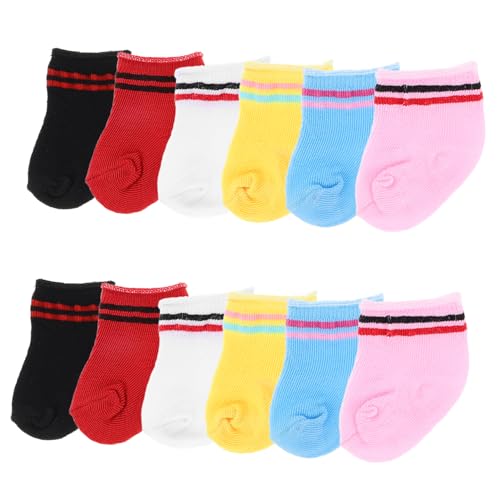 LRXIYODE 6 Paare Bunte Puppensocken für Puppen Elastisches und Robustes Material für Puppenkleidung und Zubehör Perfekter Sitz für DIY Kostüme von LRXIYODE