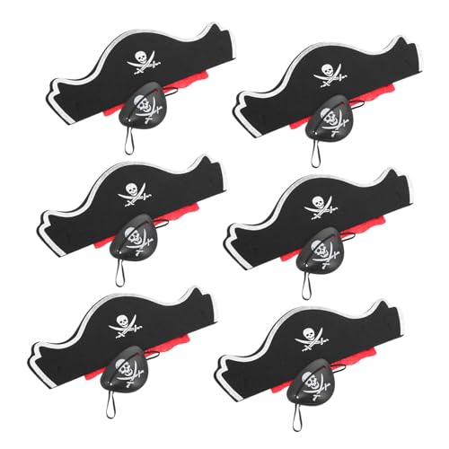 LRXIYODE 6 Sätze Halloween Piratenkostüm Zubehör Teilig mit Piratenhüten und Augenklappen Wiederverwendbar Stilvoll für Halloween Karneval Mottoparty und Piraten Cosplay Erwachsene LRXIYODE 6 Sätze Halloween Piratenkostüm Zubehör Teilig mit Piratenhüten und Augenklappen Wiederverwendbar Stilvoll für Halloween Karneval Mottoparty und Piraten Cosplay Erwachsene von LRXIYODE