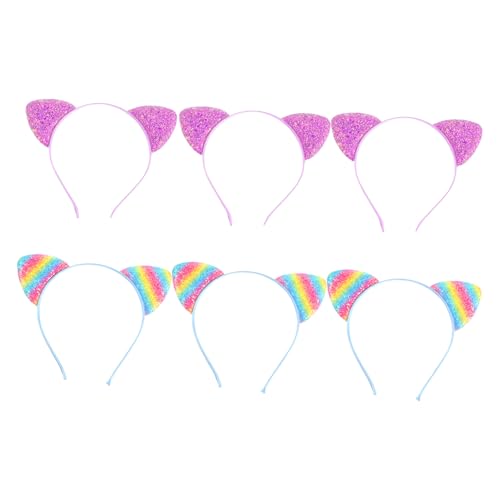 LRXIYODE 6 Stück Katzenohren Haarreif Teiliges aus Glitzer für Kostümpartys Leicht und Langlebig für Damen für Halloween und Festivals Vielseitiges Haaraccessoire LRXIYODE 6 Stück Katzenohren Haarreif Teiliges aus Glitzer für Kostümpartys Leicht und Langlebig für Damen für Halloween und Festivals Vielseitiges Haaraccessoire von LRXIYODE