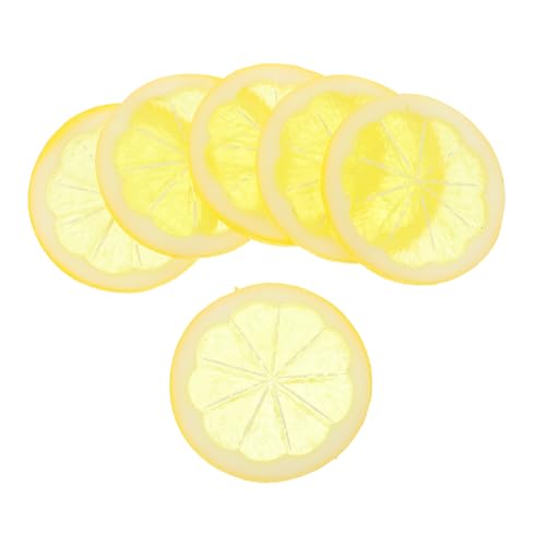 LRXIYODE 6 Stück Künstliche Zitronenscheiben aus Robustem PVC Realistische Gelbe Früchte Deko Langlebig und Wiederverwendbar für Party Restaurant und Heimdekoration LRXIYODE 6 Stück Künstliche Zitronenscheiben aus Robustem PVC Realistische Gelbe Früchte Deko Langlebig und Wiederverwendbar für Party Restaurant und Heimdekoration von LRXIYODE