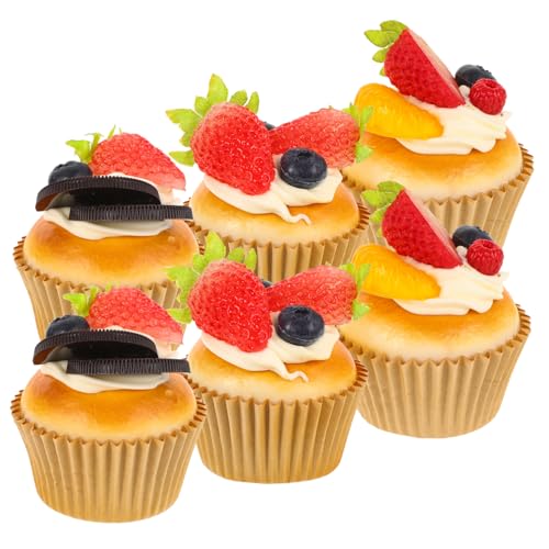 LRXIYODE 6 Stück Künstliches Cupcake Modell Teiliges Fake Cupcake für Party Fotografie Präsentation Realistische Deko für Zuhause Hochzeit Mehr von LRXIYODE
