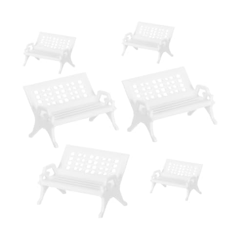 LRXIYODE 6 Stück Miniatur Kunststoff Stuhl Langlebig Realistisch Modern für Puppenhaus Miniaturmöbel Feengarten Dekoration von LRXIYODE
