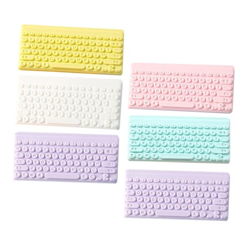 LRXIYODE 6 Stück Miniatur Tastatur Anhänger Teiliges DIY Charms für Puppenhaus Deko Leichte und Praktische Schlüsselanhänger aus Resin Vielseitige Schmuck und Schlüsselanhänger Dekoration von LRXIYODE
