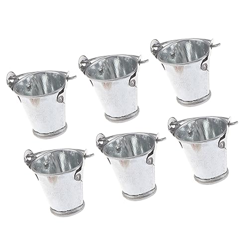 LRXIYODE 6 Stück Modell mit silbernem Eimer Pflanzetaucer -Pflanzentropfenschalen Miniatur-Dinge Toys kinderknallzeug Miniatur-Eimer-Ornament Mini-Halter Metall Silver LRXIYODE 6 Stück Modell mit silbernem Eimer Pflanzetaucer -Pflanzentropfenschalen Miniatur-Dinge Toys kinderknallzeug Miniatur-Eimer-Ornament Mini-Halter Metall Silver von LRXIYODE