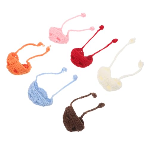 LRXIYODE 6 Stück Puppenstrickhut DIY herstellung von zubehör Mini-Schneemannmütze Strickmützen basteln Mini-Hut-Flaschenaufsatz dekorative Garn von LRXIYODE